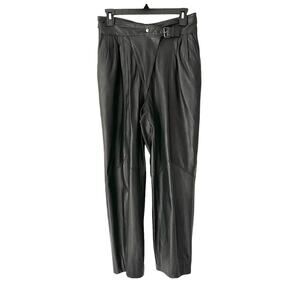 Vintage Wilson’s Black Leather Yoke Front High Waist  Seamed Pants size 8 lined